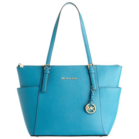 michael kors jet set top-zip tote cornflower light blue|Jet Set Travel Extra.